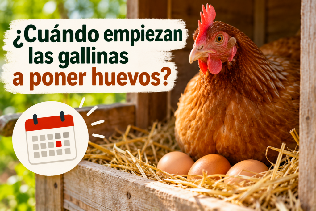 Gallina junto a huevos en un nido de gallinero